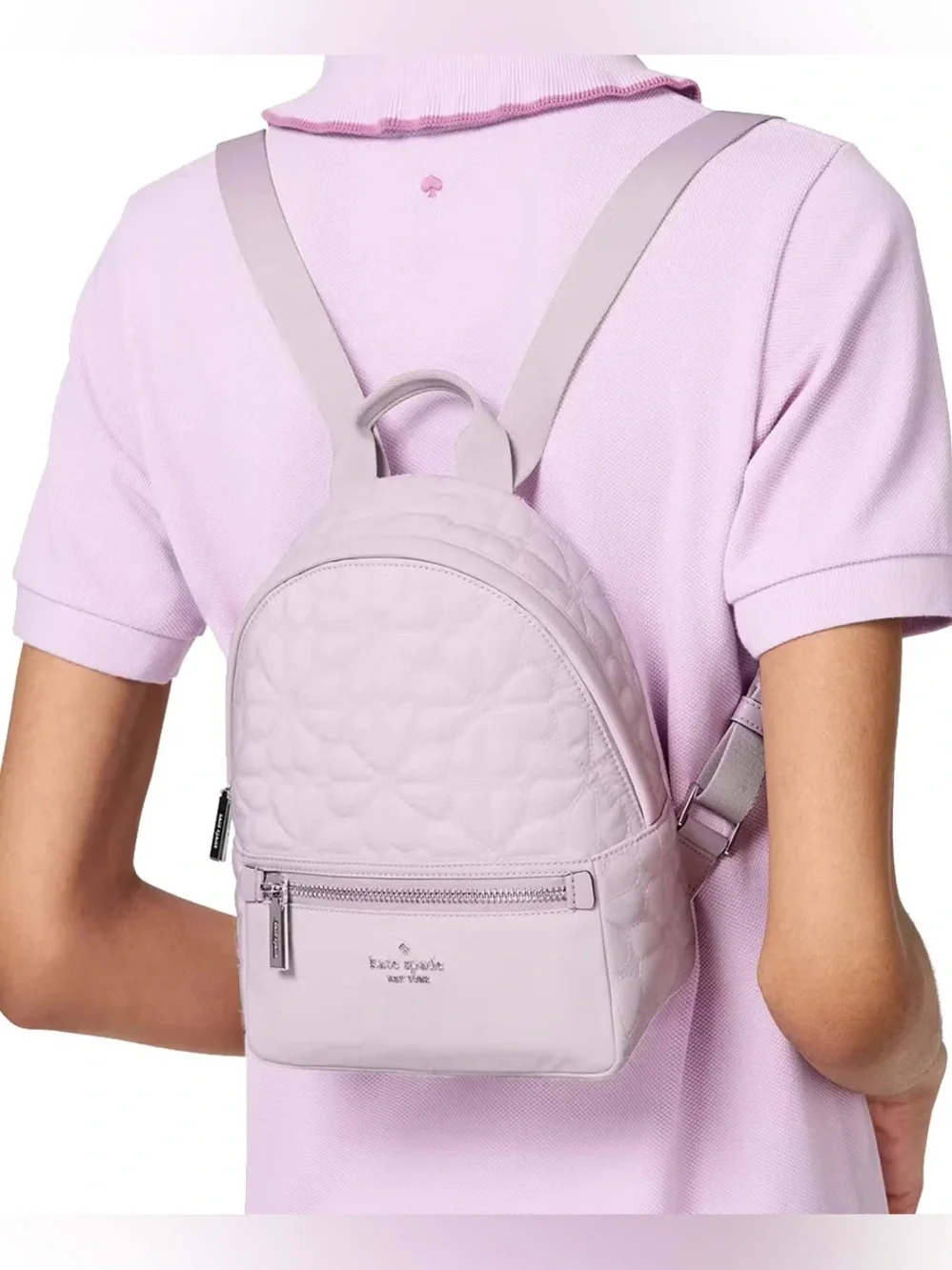 NWT Kate Spade Small Floral Backpack Pale Amethyst Pink 💜💗🌸